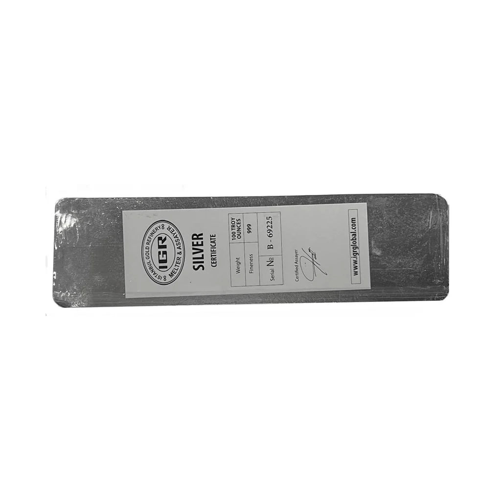 100oz IGR Silver Bar - Istanbul Gold Refinery