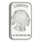 one ounce silver buffalo design bar of pure silver bullion