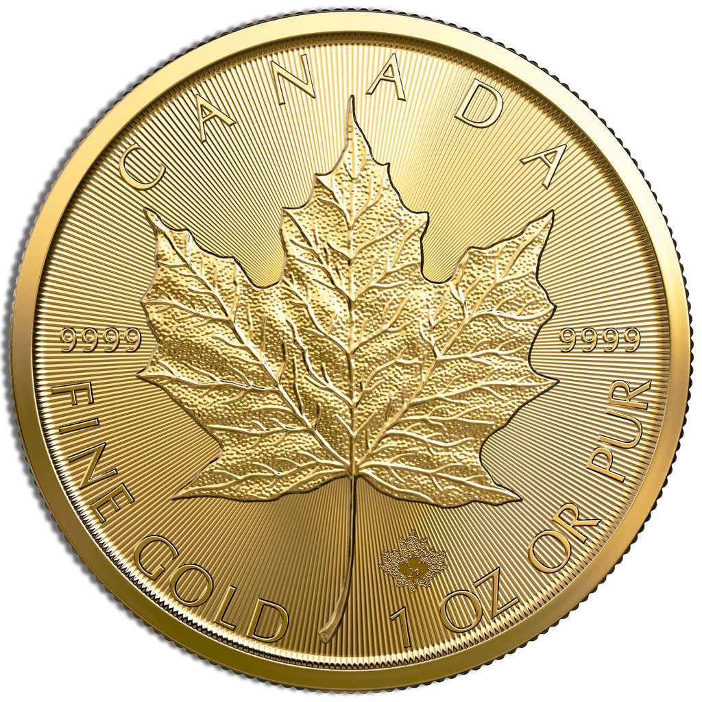 one ounce of Canadian Gold Maple leaf coin uncirculated BU condition