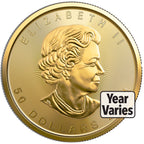 one ounce of Canadian Gold Maple leaf coin uncirculated BU condition