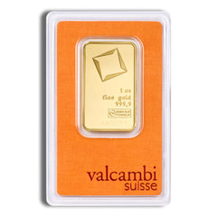 1 ounce gold bar from valcambi carded