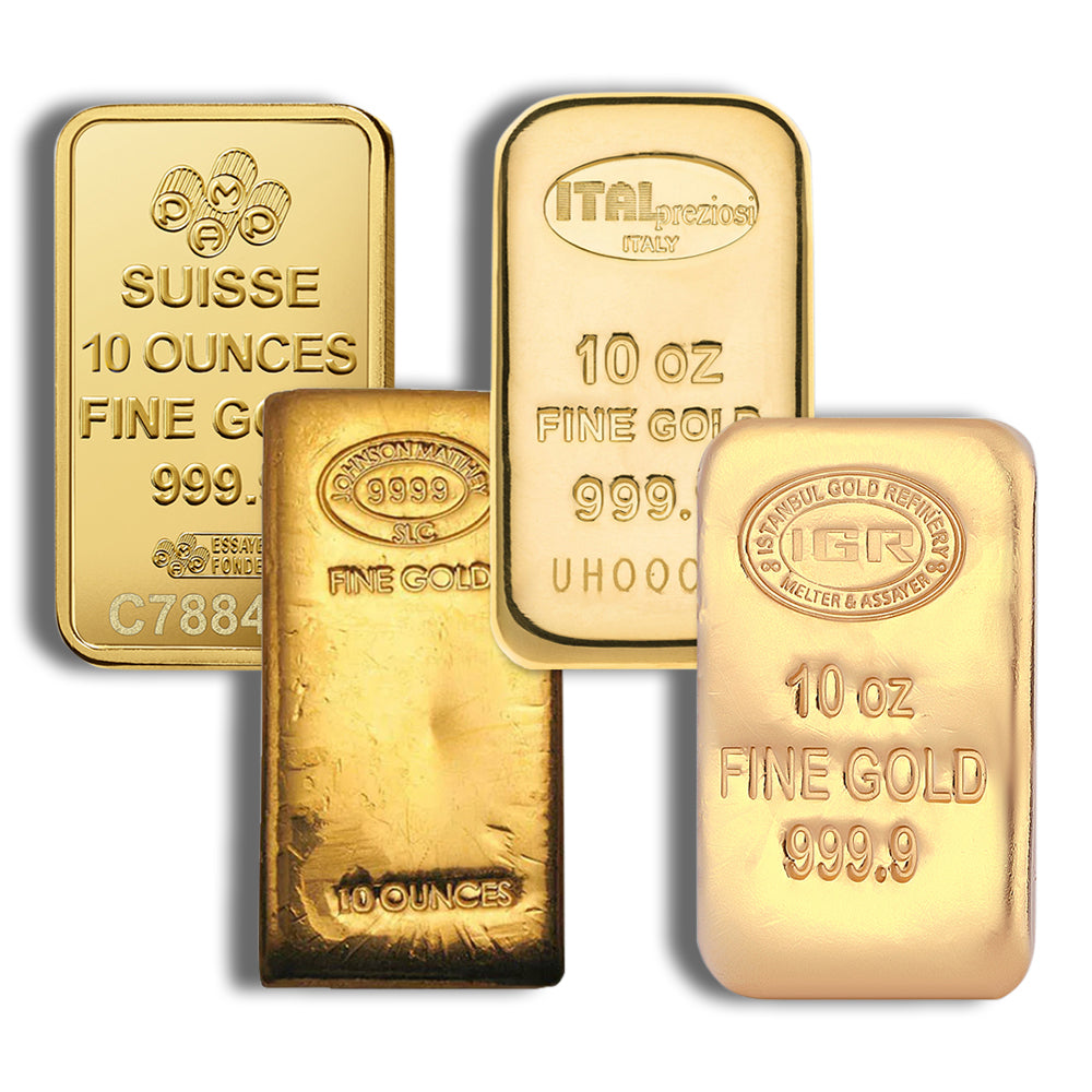 10 ounce gold bullion bar .999 fine pure gold authentic