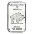 one ounce silver buffalo design bar of pure silver bullion