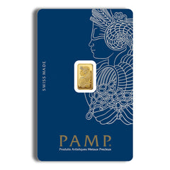 1 gram gold bar carded Pamp fortuna gold card